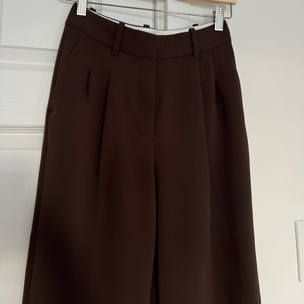 Aritzia Wilfred Effortless Pant Chocolate brown size 0 - Picture 4 of 9